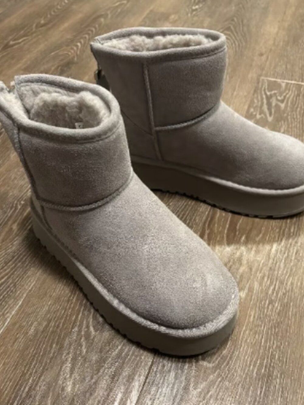 NWOT Lonza Silver Bear Genuine Wool Winter Platform Boots Women's Size 7